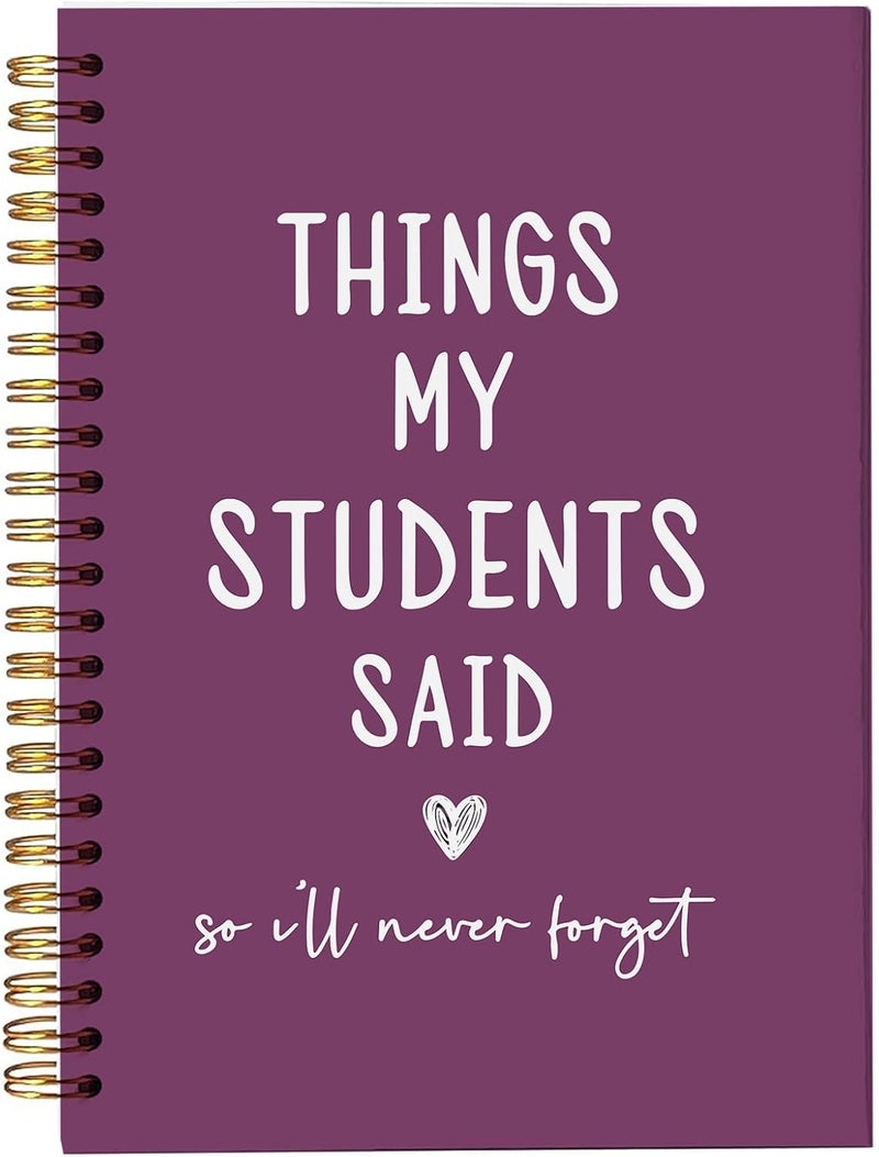 bitCNY Teacher Gift Spiral Notebook Plum, Thank You Gift for Teacher, Teacher Appreciation Gifts, Keepsake Journal, Teacher Notebooks for School Supplies, Home & Office, Spiral Bound 5.5x8.5 - Image 1